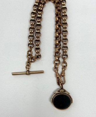 Lot 354 - VICTORIAN GOLD ALBERT CHAIN, AND FOB, 1890s