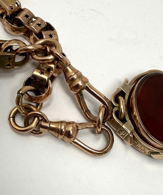 Lot 354 - VICTORIAN GOLD ALBERT CHAIN, AND FOB, 1890s