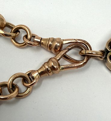 Lot 354 - VICTORIAN GOLD ALBERT CHAIN, AND FOB, 1890s