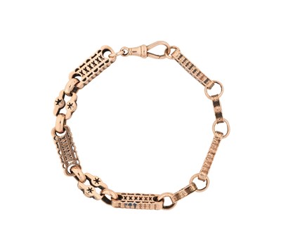 Lot 374 - VICTORIAN GOLD BRACELET, 1890s
