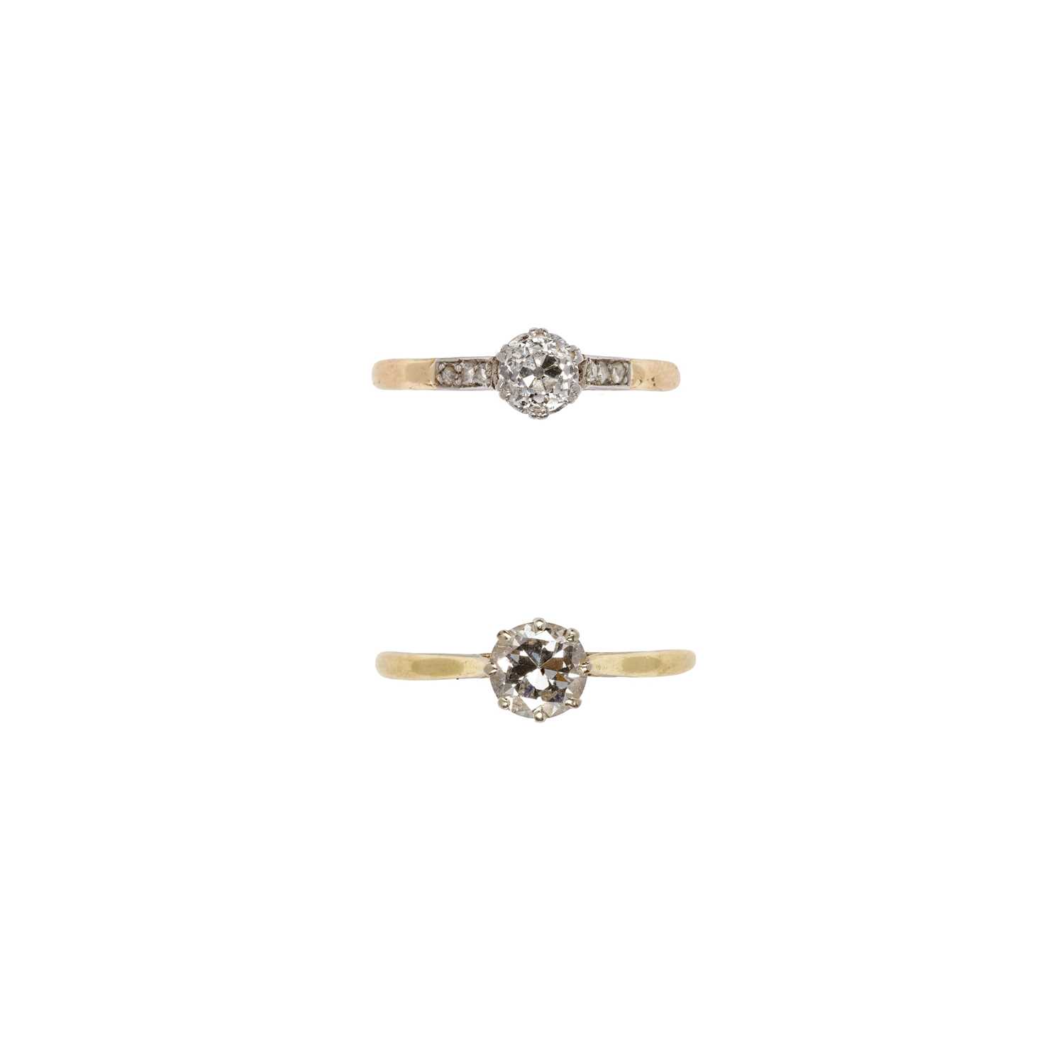 Lot 362 - TWO DIAMOND RINGS