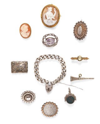 Lot 371 - A COLLECTION OF VICTORIAN AND LATER SILVER JEWELLERY