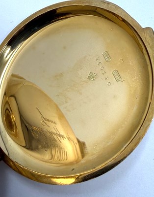 Lot 303 - PATEK PHILIPPE, CHRONOGRAPH: GOLD HUNTER CASED POCKET WATCH, CIRCA 1908
