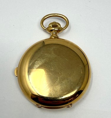 Lot 303 - PATEK PHILIPPE, CHRONOGRAPH: GOLD HUNTER CASED POCKET WATCH, CIRCA 1908