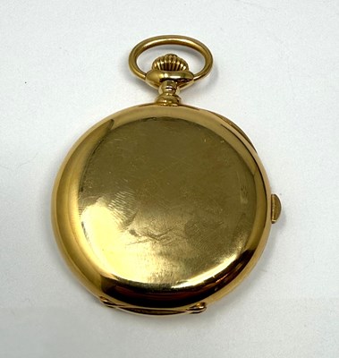 Lot 303 - PATEK PHILIPPE, CHRONOGRAPH: GOLD HUNTER CASED POCKET WATCH, CIRCA 1908
