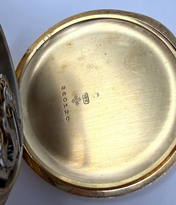 Lot 303 - PATEK PHILIPPE, CHRONOGRAPH: GOLD HUNTER CASED POCKET WATCH, CIRCA 1908