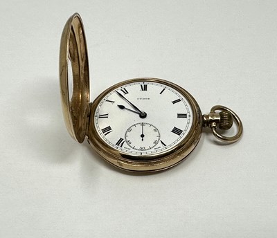 Lot 306 - H.J. COOPER & CO. LTD., 'CUDOS': GOLD HALF-HUNTER CASED POCKET WATCH, CIRCA 1928