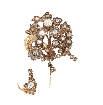 Lot 494 - OTTOMAN EMPIRE ST ESPRIT DIAMOND BROOCH, 1890s
