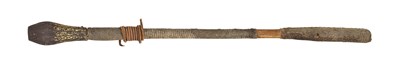 Lot 21 - AN OTTOMAN GUN BARREL MUZZLE MOUNTED TO FORM A MACE, THE MUZZLE LATE 17TH CENTURY