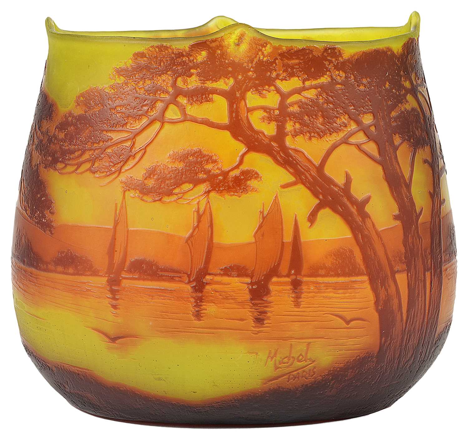 Lot 57 - A FRENCH CAMEO GLASS VASE