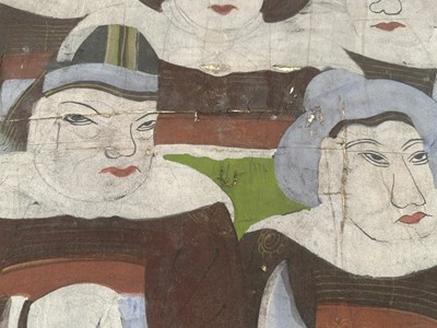 Lot 95 - A KOREAN FOLK PAINTING OF THE SEVEN STARS OF THE BIG DIPPER, JOSEON DYNASTY, 19TH CENTURY