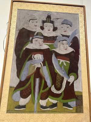 Lot 95 - A KOREAN FOLK PAINTING OF THE SEVEN STARS OF THE BIG DIPPER, JOSEON DYNASTY, 19TH CENTURY
