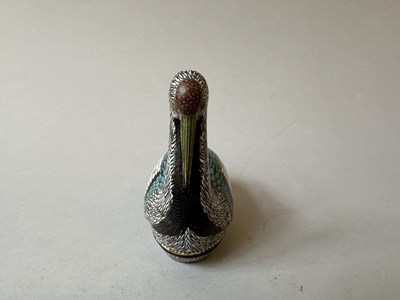 Lot 72 - A CHINESE CLOISONNE ENAMEL 'CRANE' BOX AND COVER, QING DYNASTY, CIRCA 1800