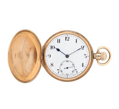 Lot 304 - GOLD HUNTER CASED POCKET WATCH, CIRCA 1928