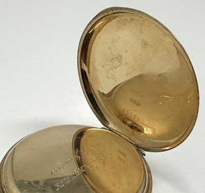 Lot 304 - GOLD HUNTER CASED POCKET WATCH, CIRCA 1928