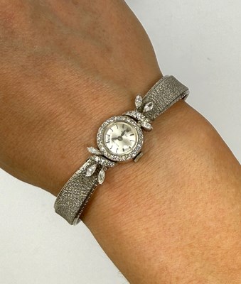 Lot 332 - ROLEX, PRECISION: LADY'S WHITE GOLD AND DIAMOND COCKTAIL WATCH , CIRCA 1965