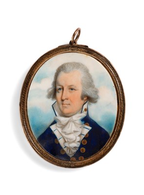 Lot 170 - A PORTRAIT MINIATURE OF A NAVAL OFFICER, ATTRIBUTED TO JOHN BARRY (BRITISH, ACTIVE 1784-1827)