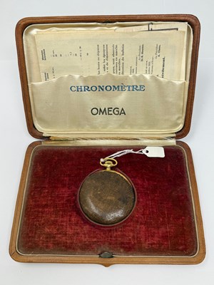 Lot 305 - OMEGA, CHRONOMETRE 'GRADE VERY BEST': GOLD HUNTER CASED POCKET CHRONOMETER WATCH, CIRCA 1922 / 36