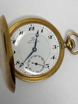 Lot 305 - OMEGA, CHRONOMETRE 'GRADE VERY BEST': GOLD HUNTER CASED POCKET CHRONOMETER WATCH, CIRCA 1922 / 36