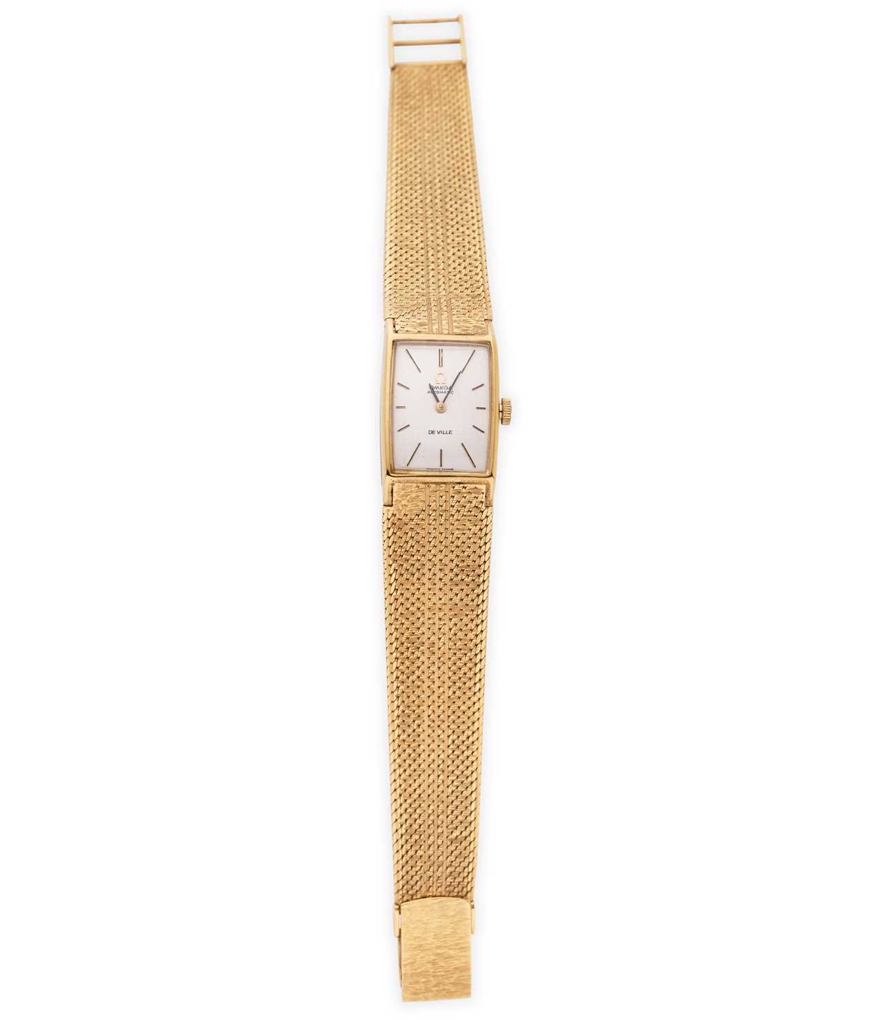 Lot 334 - OMEGA, DE VILLE, REF.551.024: LADY'S GILT-METAL WATCH ON AN ASSOCIATED GOLD BRACELET, CIRCA 1970