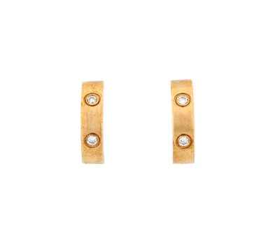Lot 453 - CARTIER, LOVE: PAIR OF DIAMOND EARRINGS