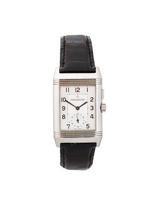 Lot 316 - JAEGER-LECOULTRE, REVERSO DUO, REF.272854: GENTLEMAN'S STAINLESS STEEL WRISTWATCH, CIRCA 2004