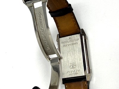 Lot 316 - JAEGER-LECOULTRE, REVERSO DUO, REF.272854: GENTLEMAN'S STAINLESS STEEL WRISTWATCH, CIRCA 2004