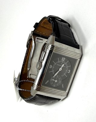 Lot 316 - JAEGER-LECOULTRE, REVERSO DUO, REF.272854: GENTLEMAN'S STAINLESS STEEL WRISTWATCH, CIRCA 2004