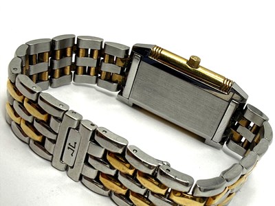 Lot 327 - JAEGER-LECOULTRE, REVERSO, REF.260.550.082: LADY'S STAINLESS STEEL AND GOLD BRACELET WATCH, CIRCA 2002