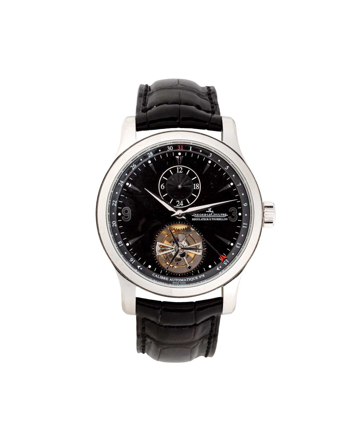 Lot 321 - JAEGER-LECOUTRE, MASTER CONTROL TOURBILLON, REF: Q1666470: GENTLEMAN'S PLATINUM WRISTWATCH, CIRCA 2009