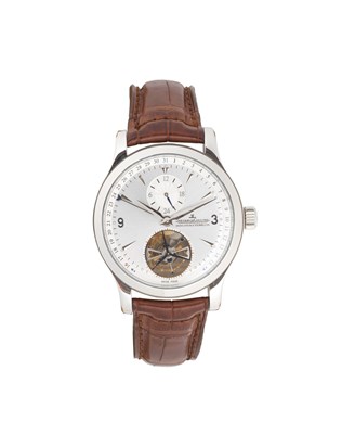 Lot 320 - JAEGER-LECOULTRE, 1000 MASTER TOURBILLON, REF: 146.8.34.S: GENTLEMAN'S STAINLESS STEEL WRISTWATCH CIRCA 2008