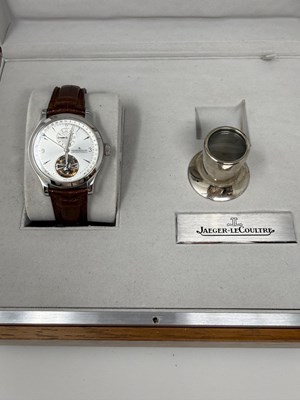 Lot 320 - JAEGER-LECOULTRE, 1000 MASTER TOURBILLON, REF: 146.8.34.S: GENTLEMAN'S STAINLESS STEEL WRISTWATCH CIRCA 2008