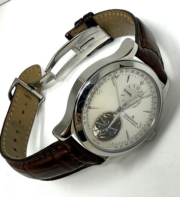 Lot 320 - JAEGER-LECOULTRE, 1000 MASTER TOURBILLON, REF: 146.8.34.S: GENTLEMAN'S STAINLESS STEEL WRISTWATCH CIRCA 2008