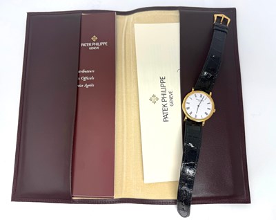 Lot 314 - PATEK PHILIPPE, CALATRAVA, REF.5120J: GENTLEMAN'S GOLD WRISTWATCH, CIRCA 2002
