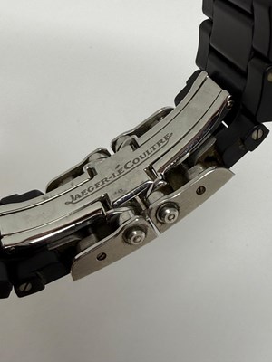 Lot 318 - JAEGER-LECOULTRE, REVERSO SQUADRA 'HOMETIME BLACK', REF.Q700867P: GENTLEMAN'S STAINLESS STEEL AND RUBBER BRACELET WATCH, CIRCA 2008