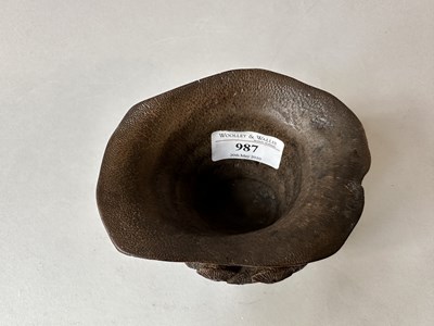 Lot 32 - A CHINESE CARVED BAMBOO 'PINE TREE' LIBATION CUP, QING DYNASTY, 19TH CENTURY