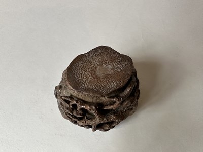 Lot 32 - A CHINESE CARVED BAMBOO 'PINE TREE' LIBATION CUP, QING DYNASTY, 19TH CENTURY