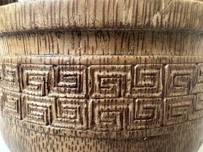 Lot 33 - A RARE CHINESE ARCHAISTIC BAMBOO TRIPOD VESSEL, DING, QING DYNASTY