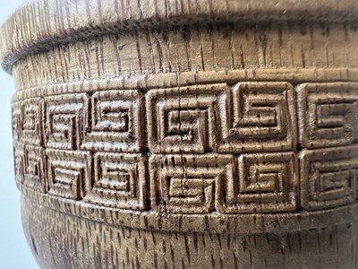 Lot 33 - A RARE CHINESE ARCHAISTIC BAMBOO TRIPOD VESSEL, DING, QING DYNASTY