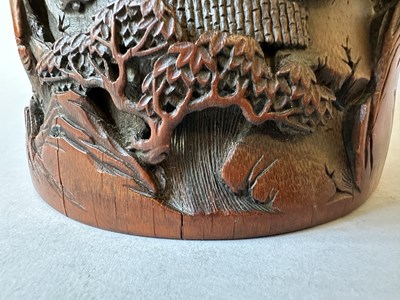 Lot 34 - A CHINESE CARVED AND INSCRIBED BAMBOO BRUSHPOT, BITONG, QING DYNASTY 18/19TH CENTURY