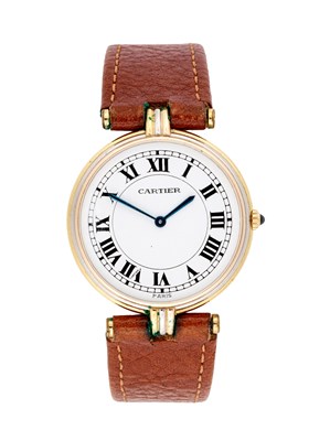 Lot 324 - CARTIER, VENDOME TRINITY, REF.81003: GOLD WRISTWATCH, CIRCA 1990