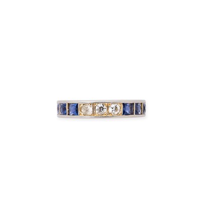 Lot 462 - SAPPHIRE AND DIAMOND ETRNITY RING, 1930s