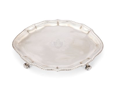 Lot 142 - A GEORGE III SILVER SALVER, PROBABLY PHINEAS DANIEL OF BRISTOL, LONDON, 1776