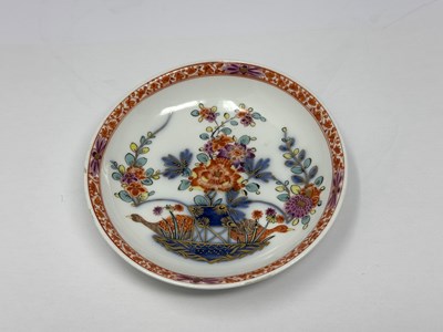 Lot 2 - A MEISSEN PORCELAIN TWO-HANDLED CUP AND SAUCER, THE CUP PROBABLY MID 18TH CENTURY AND THE SAUCER 19TH CENTURY