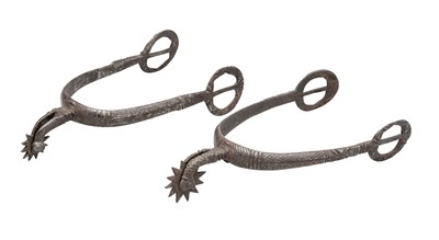 Lot 335 - A PAIR OF SPURS, LATE 17TH/EARLY 18TH CENTURY