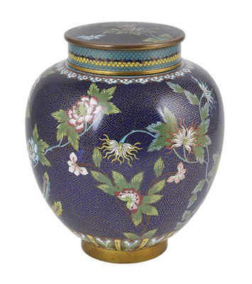 Lot 75 - A CHINESE CLOISONNE GINGER JAR AND COVER