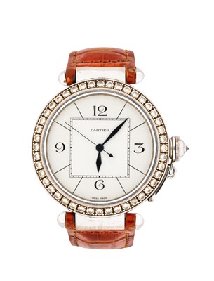 Lot 315 - CARTIER, PASHA, REF.2765: WHITE GOLD AND DIAMOND WRISTWATCH, CIRCA 2005