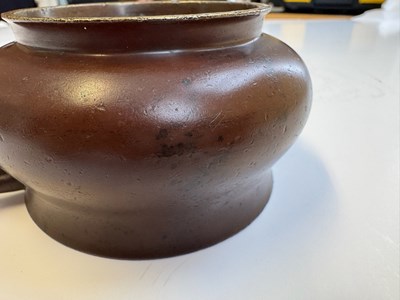 Lot 63 - A CHINESE BRONZE CENSER, QING DYNASTY