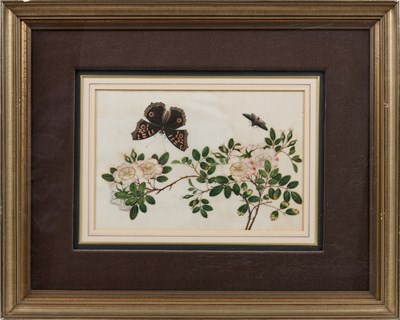 Lot 81 - CHINESE SCHOOL, TWELVE EXPORT PAINTINGS OF BUTTERFLIES AND FLOWERS