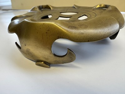 Lot 65 - A CHINESE BRONZE CENSER AND STAND, QING DYNASTY